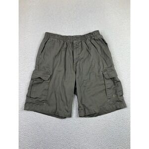 VTG OP Ocean Pacific Cargo Shorts Mens Large Gray Drawstring Elastic Waist Y2K